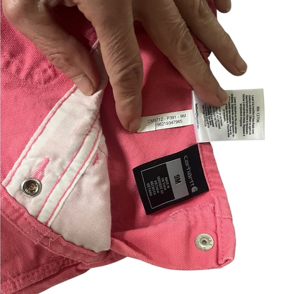 Carhartt Baby Girl pink overalls Sz.9M cotton adjustable strap - Picture 3 of 7
